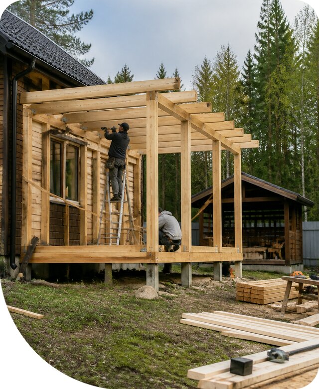 Строительство пристроек и построек на участке в Великом Устюге
