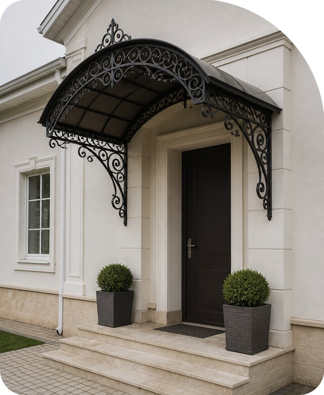Кованый козырек под ключ в Великом Устюге по цене от 35627 р. | РадиДОМА-Влс